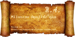 Miloszav Apollónia névjegykártya